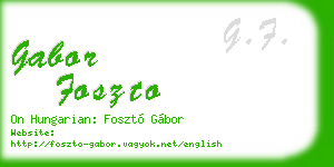 gabor foszto business card