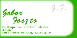 gabor foszto business card